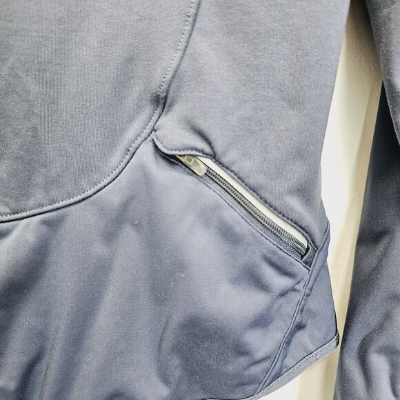 Nike‎ Jacket Women's Medium Blue Dri Fit Reflector Strips Full Zip Thumb Hole - Picture 3 of 9